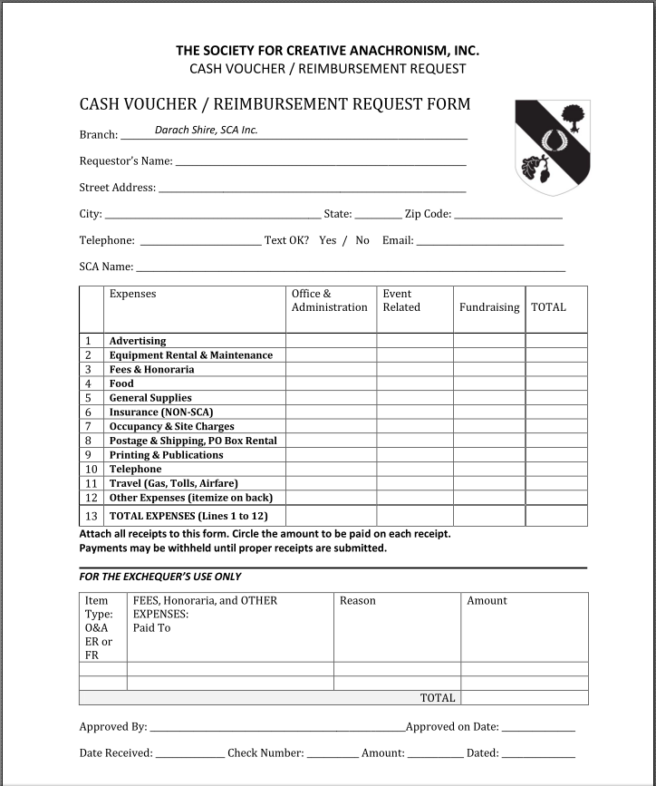 Reimbursement Form