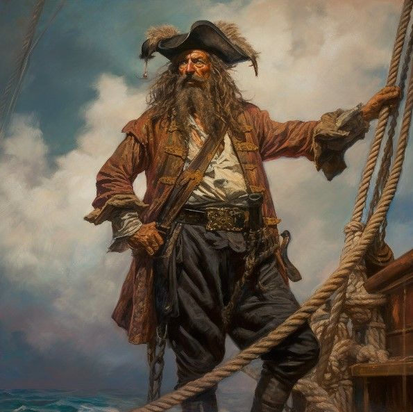 Edward Teach, also known as Blackbeard, the Pirate.