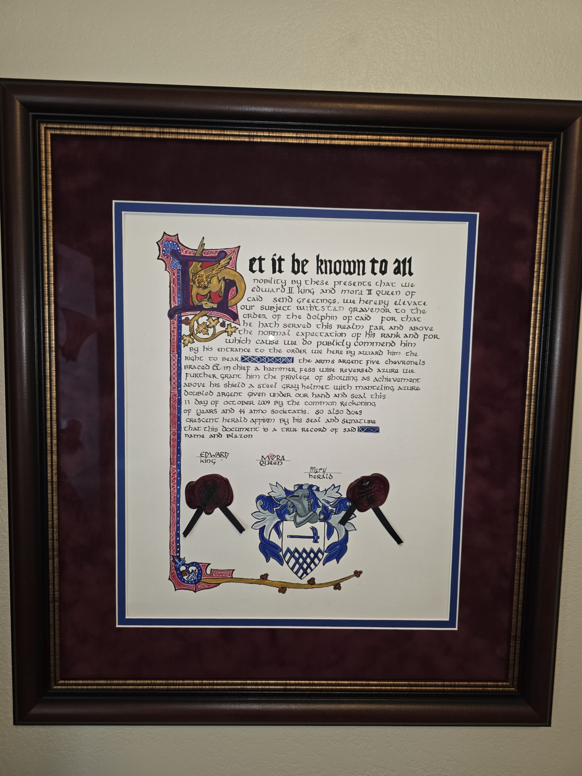 Picture of Wihtstan's framed Dolphin Scroll