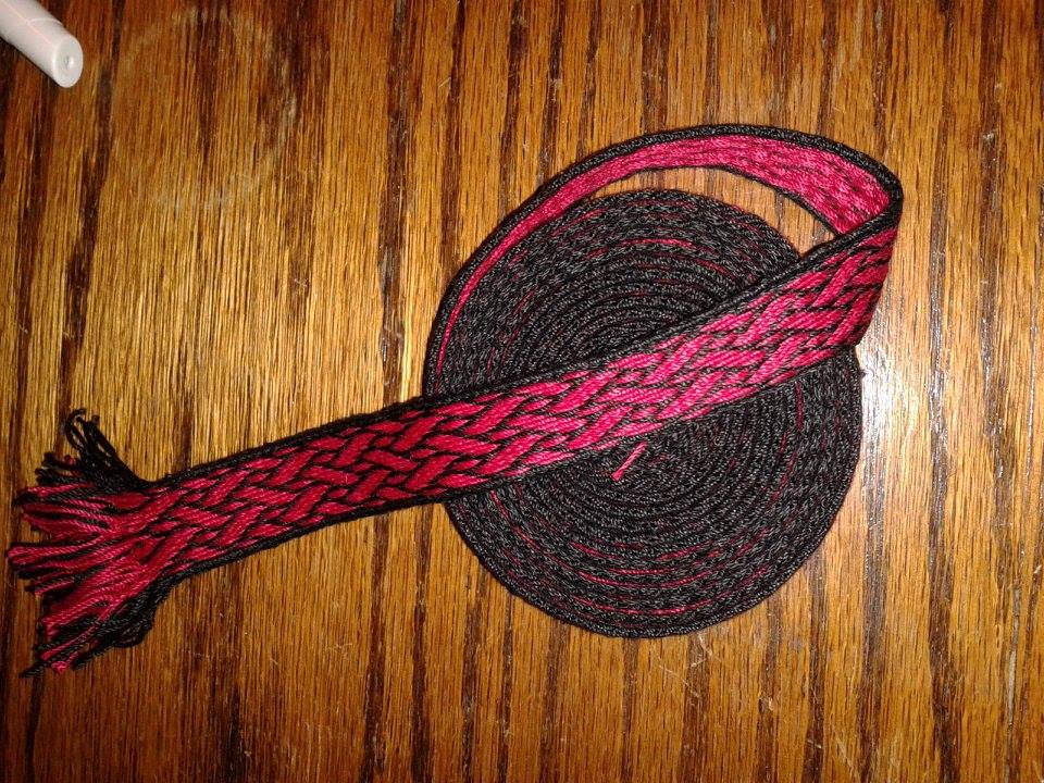 Black and Purple Patterned woven band for trim.